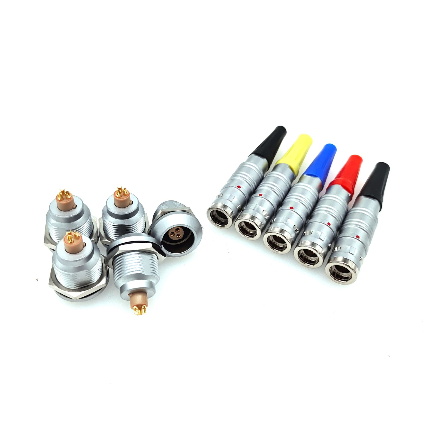 Electrical Waterproof Circular Self Locking Push Pull Connector 0B 1B 5Pins M12 FGG Connector EGG Connector