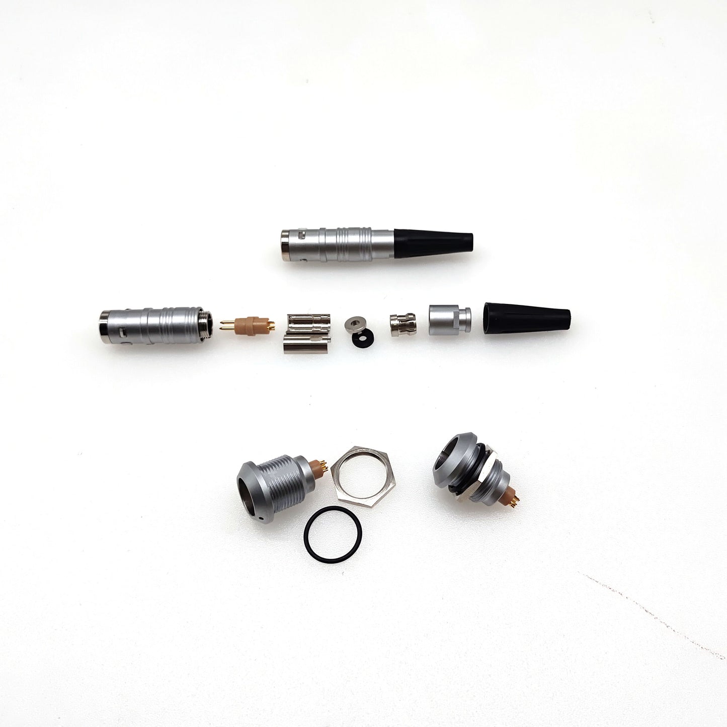 Electrical Waterproof Circular Self Locking Push Pull Connector 0B 1B 5Pins M12 FGG Connector EGG Connector